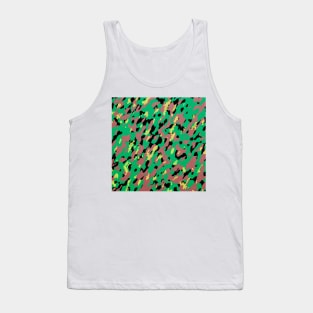 Camouflage - Green and Dark Salmon Tank Top